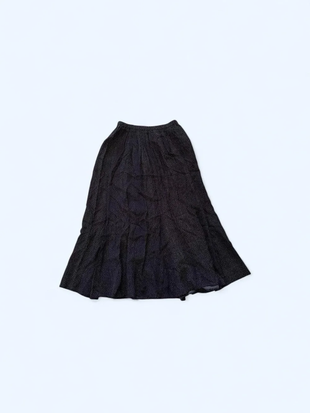 Black polka dot midi skirt with elastic waistband‎